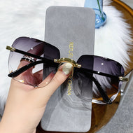 Classic Vintage Square Sunglasses Woman Gradient Mirror Frameless Sun Glasses Female Retro Fashion Rimless Oculos De Sol