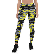 Load image into Gallery viewer, Yellow and Gray Camo Leggings for Women
