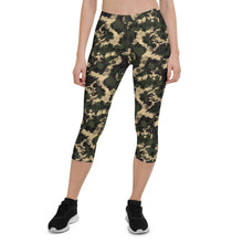 Load image into Gallery viewer, Womens Army Camo Capri Leggings with Honeycombs
