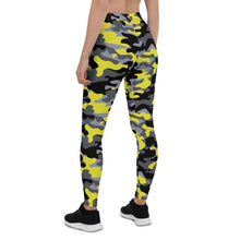 Load image into Gallery viewer, Yellow and Gray Camo Leggings for Women
