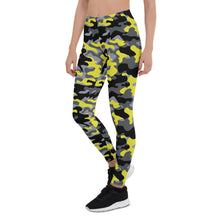 Load image into Gallery viewer, Yellow and Gray Camo Leggings for Women
